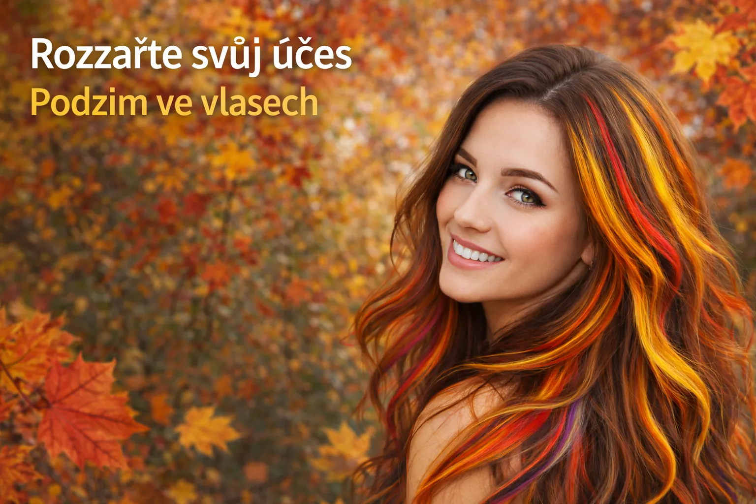 Podzim ve vlasech – barevné pramínky pro rozjasnění účesu
