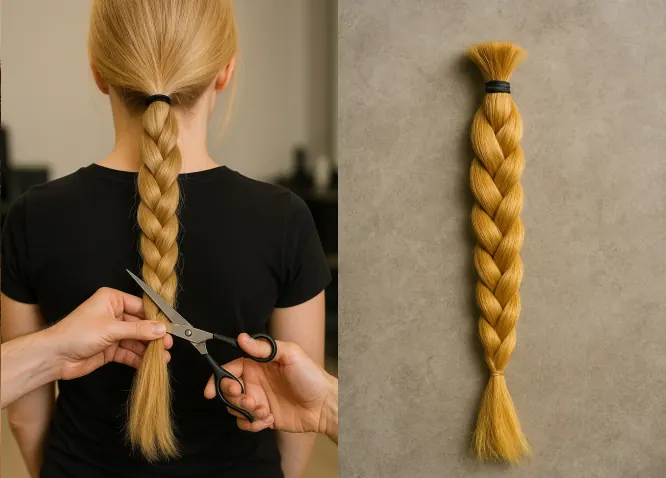 Výkup vlasů u Natur Hair Praha – stříhání copu