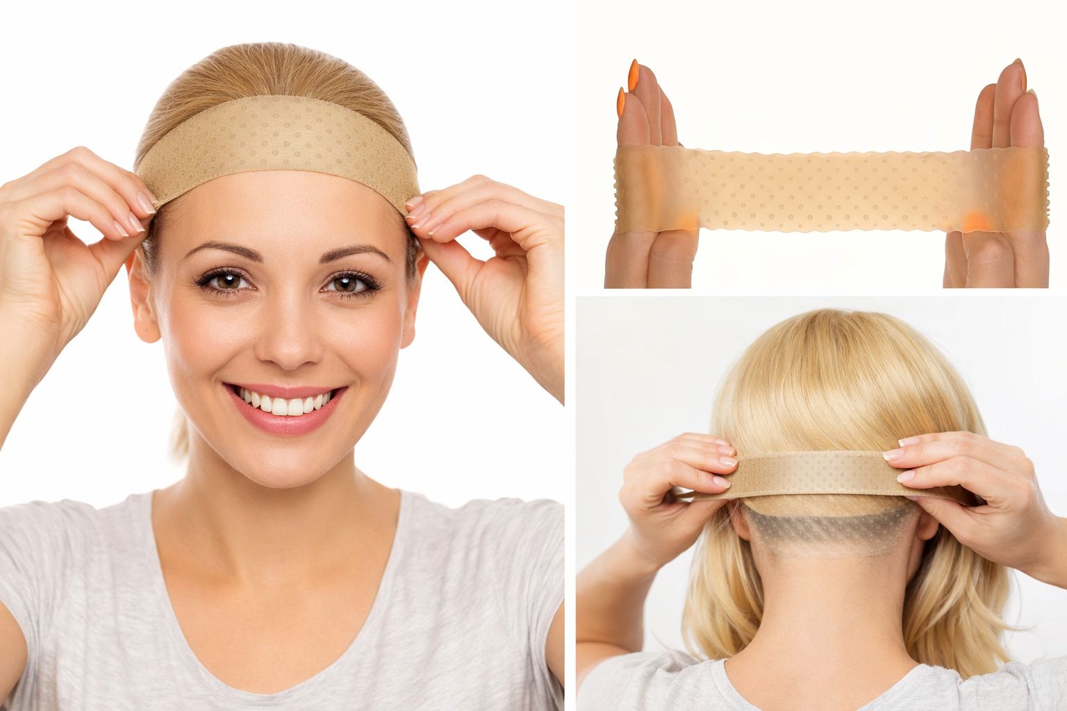 silikonová čelenka pod paruku protiskluzová fixační páska pro stabilní uchycení paruky